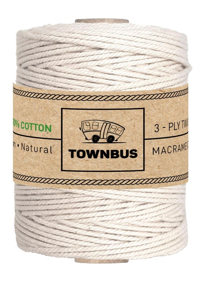 TOWNBUS Macrame Cord 2.5mm | 100 Meters Natural Soft Cotton Rope | Thread for All DIY - Image 1